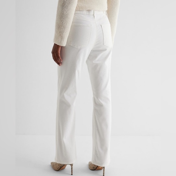 Express White High Waisted White Ripped '90s Bootcut Jeans Size 12 - Picture 4 of 7